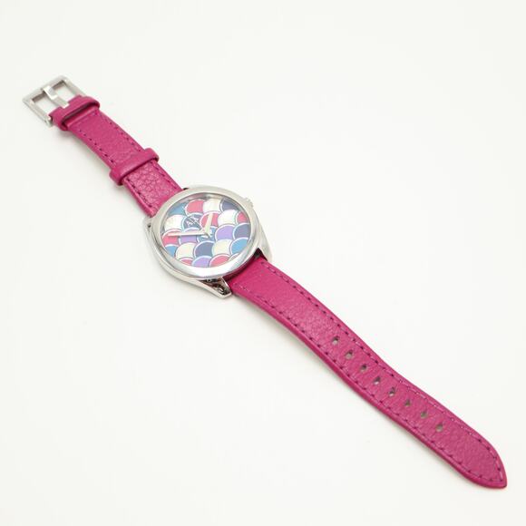 Armani Exchange Pink Colorful MOP Fish Scale 36mm Watch Leather with New Battery main image 5